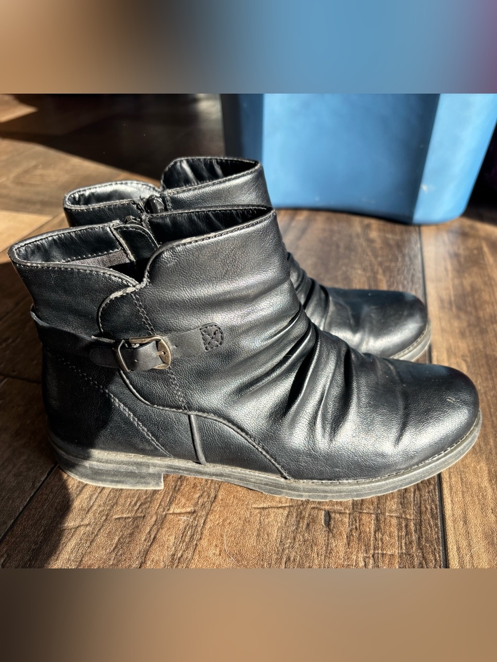 BareTraps Black Leather Ankle Booties